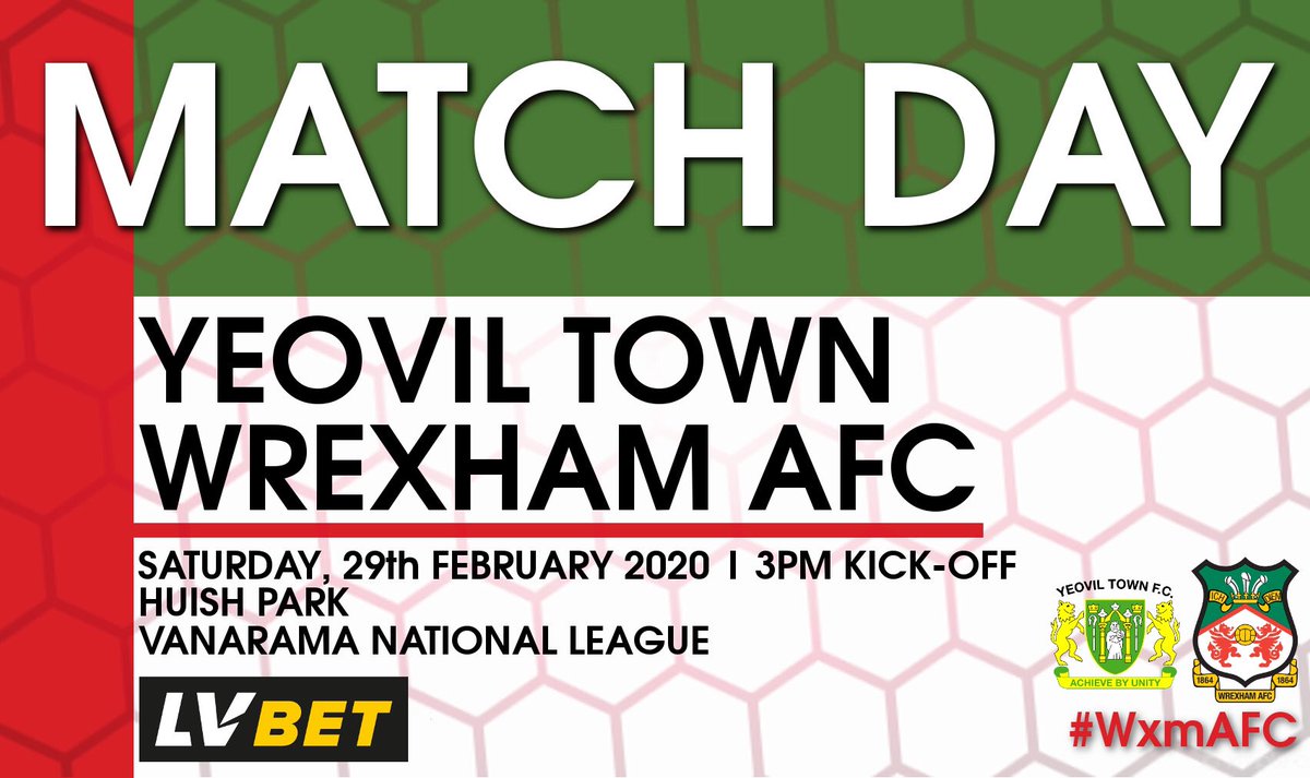 Wrexham AFC (@wrexham_afc) on Twitter photo β½οΈ MATCH DAY
π <a href="/YTFC/">Yeovil Town FC</a>
π Huish Park
β° 3pm Kick-off
π <a href="/TheVanaramaNL/">Rocco π²πΈ</a>
π wxmafc.uk/3bZu3lC
π΄βͺοΈ #WxmAFC β½οΈ MATCH DAY
π <a href="/YTFC/">Yeovil Town FC</a>
π Huish Park
β° 3pm Kick-off
π <a href="/TheVanaramaNL/">Rocco π²πΈ</a>
π wxmafc.uk/3bZu3lC
π΄βͺοΈ #WxmAFC