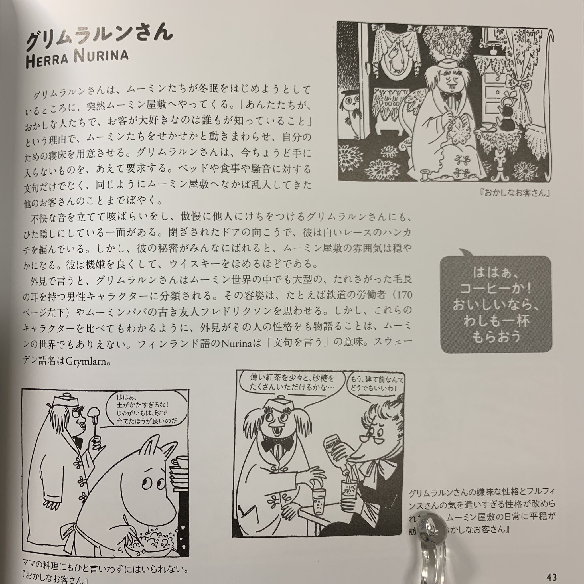 M シルケ ハッポネン ムーミンキャラクター図鑑 高橋絵里香訳 講談社 メインキャラクターだけでなく 一話だけのゲスト キャラ 動物や化け物まで網羅されている 熟読玩味