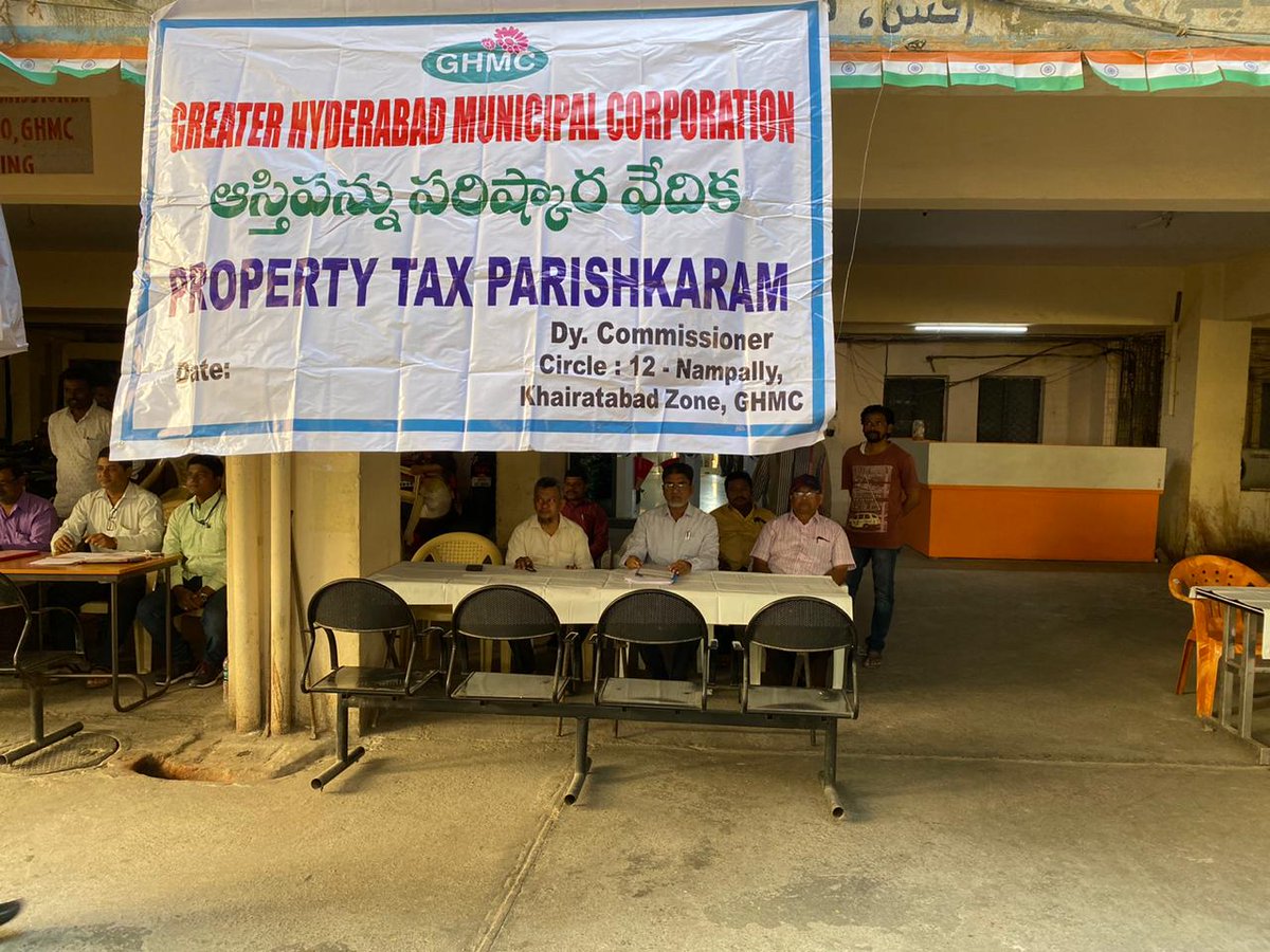 ZC_Khairatabad's tweet photo. ๐ธ๏ธ Property Tax Parishkaram (PTP) ๐ธ๏ธ
โก๏ธ A Special programme was conducted last sunday in all circles of #KhairatabadZone for receiving of citizen objections with #TeampowerGHMC.
โก๏ธ PTP desks will be available again tomorrow from 9.30 am.
@KTRTRS @CommissionrGHMC @GHMCOnline https://t.co/mJsEhKPqFb