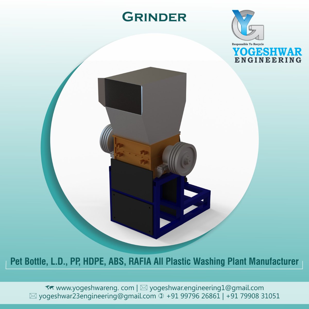 YogeshwarEngin2's tweet image. #Grinder
#bottlewashingmachine 
#petbottle #Ld #pp #hdpe #abs #rafia
#PETGrindingMachine #PlasticDryerMachine #PreWashingMachine #WashingPlantControlPanel #YOGESHWARENGINEERING #bottle 
yogeshwareng.com
09979626861
07990831051