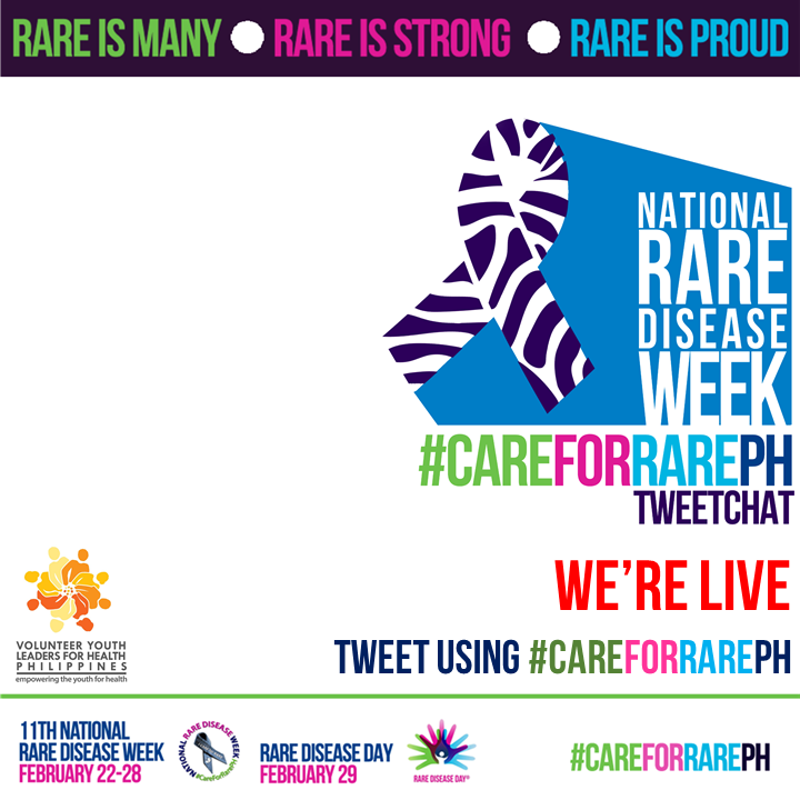 vylhphilippines's tweet photo. We're LIVE! Join our #RareDisease Day and National Rare Disease Week TweetChat #CareForRarePH

Hosted by VYLH-Philippines, the tweet chat invites everyone to pause, post and participate. For the mechanics, visit https://t.co/2CmhoUycjC https://t.co/0SkfStxJEc