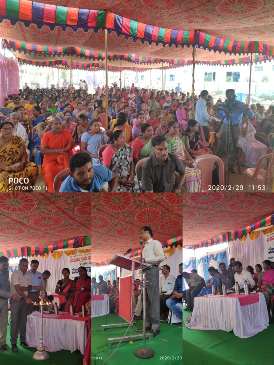 Women’s assemblies - Mahila grama sabhas. This set of pics from Sathanur Gram Panchayat, Mandya. #InternationalWomensDay