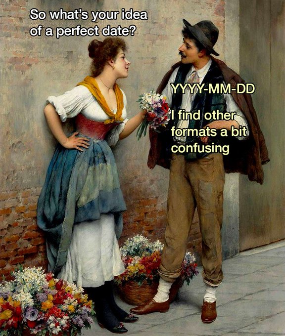 nixcraft's tweet image. A meme for Linux and Unix users about the perfect date. Ha!
