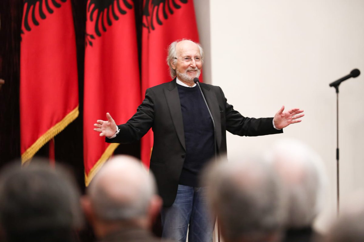 ilirmetazyrtar's tweet photo. (2/2) Xhevahir Spahiu, with his creativity, became the forerunner of a generation of writers who dared to give Albanian poetry dimensions worthy of great literature.  Honor, gratitude and long life to the eternal jewel in the pantheon of our national culture! 🇦🇱 https://t.co/GgrTdITjRJ
