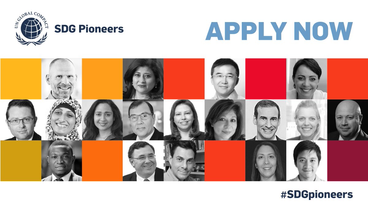 National-level applications for the 2020 class of #SDGpioneers are now open! 

If you’re a business professional committed to achieving the #GlobalGoals, find your Local Network and apply: unglobalcompact.org/sdgs/sdgpionee… #UnitingBusiness