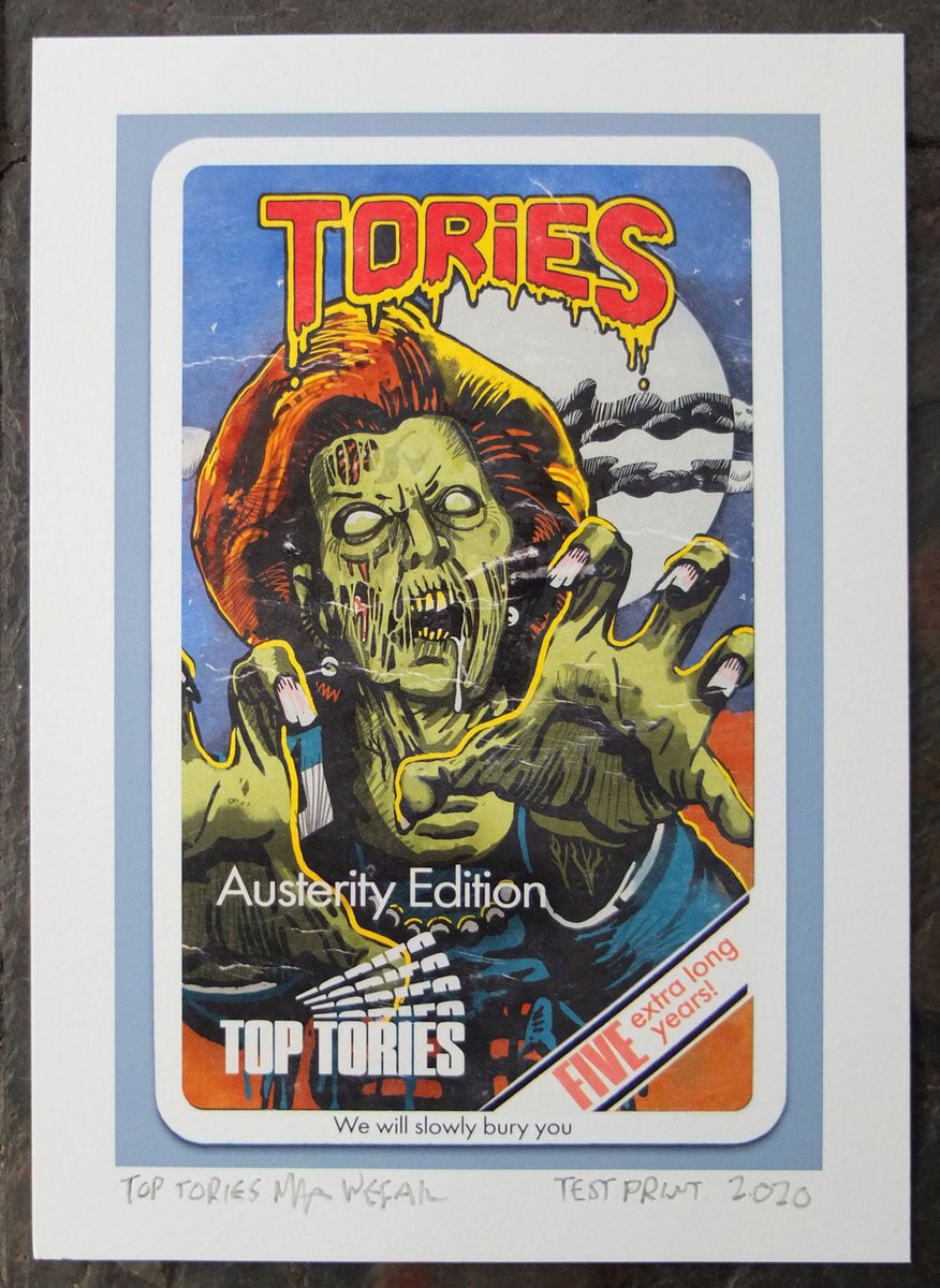 A little Maggie Top Tories test print, RT and I shall randomly pick the new owner Sunday night.🇬🇧😕💀