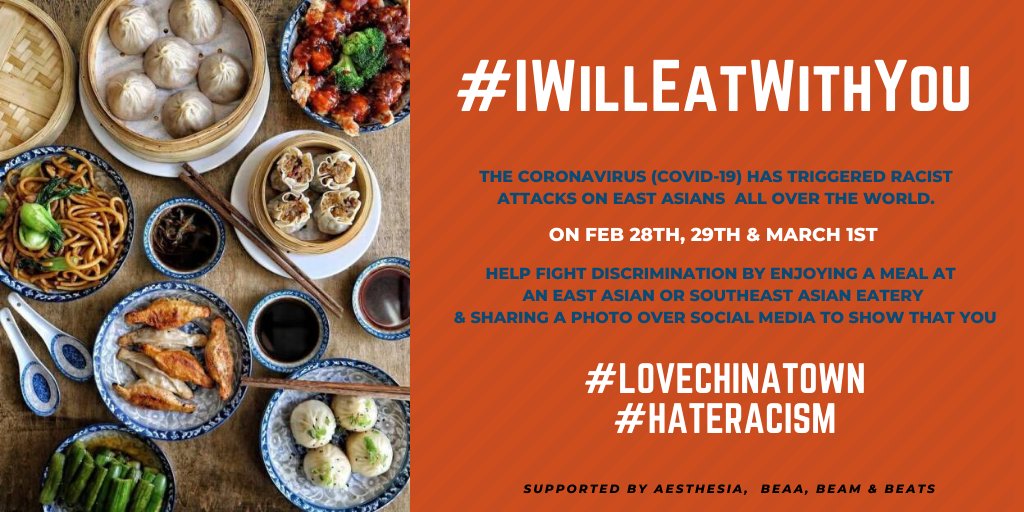 Cllr Hau-Yu Tam ่ญๅทง็ ๐ณ๏ธโโง๏ธ๐๐ต๐ธ๐งก๐ธ๐ฉ (she/her) (@tamhauyu) on Twitter photo ๐ข Anti-Racism Campaign Day 2โจ
Globally, East & SE Asian businessโmy fam inc'dโseen ๐ due in part to #coronavirus racism
Show solidarity, visit yr local, share online #IWillEatwithYou
#LoveChinatown
#HateRacism
RT <a href="/wearelazynative/">Lazy Native</a> <a href="/Global_Origins/">Global Origins</a> <a href="/PapergangTC/">Papergang Theatre</a> <a href="/TUpsetters/">THE UPSETTERS</a> ๐ข Anti-Racism Campaign Day 2โจ
Globally, East & SE Asian businessโmy fam inc'dโseen ๐ due in part to #coronavirus racism
Show solidarity, visit yr local, share online #IWillEatwithYou
#LoveChinatown
#HateRacism
RT <a href="/wearelazynative/">Lazy Native</a> <a href="/Global_Origins/">Global Origins</a> <a href="/PapergangTC/">Papergang Theatre</a> <a href="/TUpsetters/">THE UPSETTERS</a>