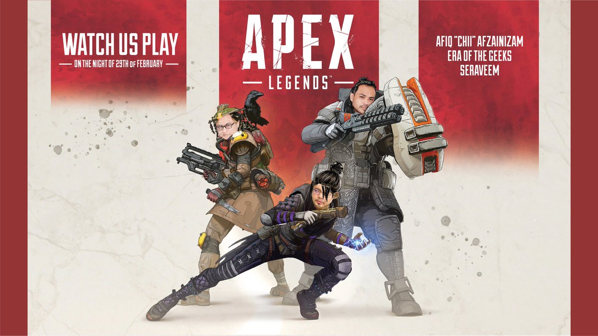 afiqchii's tweet photo. Malam ni 8PM kt https://t.co/K0tjFtJ9KF ada special stream with giveaway. Kalau korang main @PlayApex jangan lupa join untuk memenangi 1000 coins. Ada 10 codes aku nak bagi thanks to EA. Aku noob apex btw. @seraveemgaming @han_10k https://t.co/TDHvy9Fo39