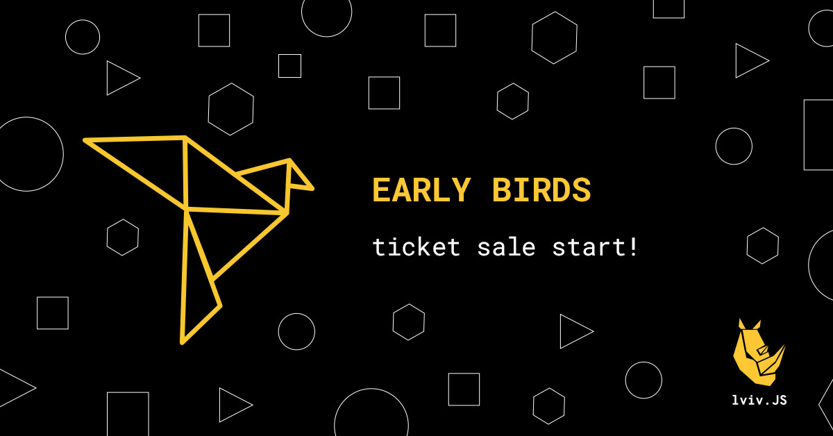 LvivJS's tweet image. Hey, EARLY BIRDS! Tickets&apos;s sale has started!
The limited number of Early Birds tickets is here …ivjsconference2020.ticketforevent.com
We have a 30% discount for students for 30 tickets!
Promotion code: &quot;Student ticket&quot; and you need to have an actual Student ID to pass registration!
#LvivJS2020