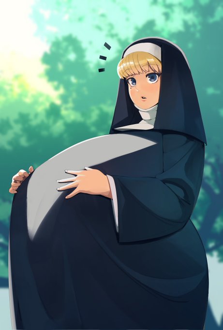 鈴木健也さん(@suzuki_kenya)のめちゃくちゃでっかいおっぱいの修道女さんが性癖に刺さったので描かずにいられなかった 