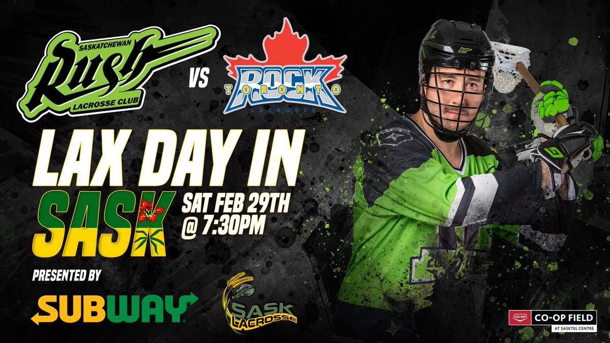 Pilly306's tweet photo. Today is a special #RushGameDay today is #LaxdayinSK and has a lot going on as part of #Growingthegame Some young talent will be on display at halftime, and the #1 objective is to get more kids signed up and enjoying the great sport of lacrosse! #LetsGo https://t.co/P8cNmlhDl8