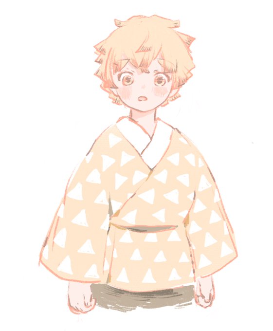 こむぎさんがTwitterに投稿した我妻善逸(鬼滅の刃)のイラスト。