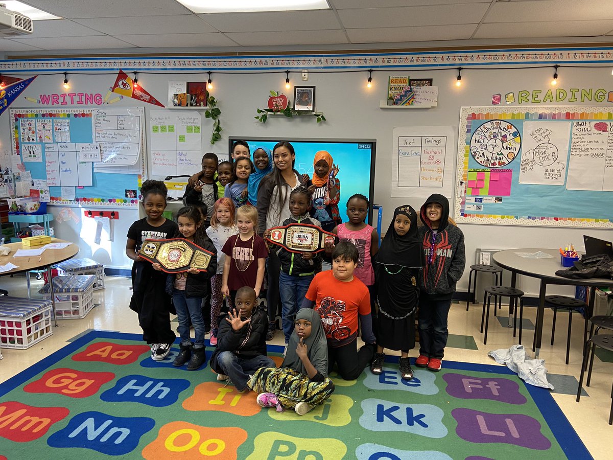 miss_larcher's tweet photo. Olympic hopeful, Shiloh LeBeau, visited 1st graders yesterday to talk about her boxing career, her Native American culture, determination, the importance of remaining true to yourself and so much more! What an amazing day! https://t.co/Db25v607Yk