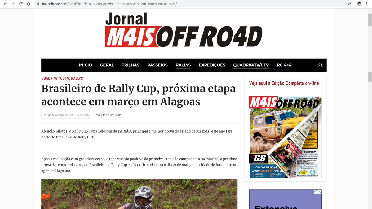 SussuaranaRally's tweet photo. Nesta segunda-feira dia 02/março abrem as inscrições para a 2ª etapa do Brasileiro de Rally CUP.
Vem se divertir e acelerar com a gente👊👊
Prova em destaque no Portal Mais Off Road:
https://t.co/9VSEIESNiB
#RallyCUP #Sussuarana #Rally #UTV #moto #Junqueiro https://t.co/IAmuOGEPQM