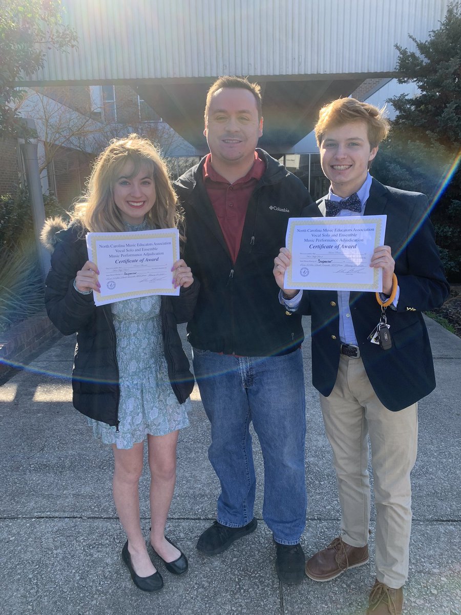 HuntChorus's tweet photo. A HUGE congratulations to Rowan Bennett and Hunter Pierce for their two superiors at solo competition this morning at BHS!!! https://t.co/tjYMOoPBwn
