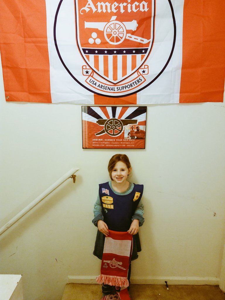 Cookies & Cannons
Girl Scout & Gunner
@girlscouts & @arsenalamerica 
Abbinho is out her living her life!
#LoveHer #ArsenalFamily #CookieLife #SoccerLife