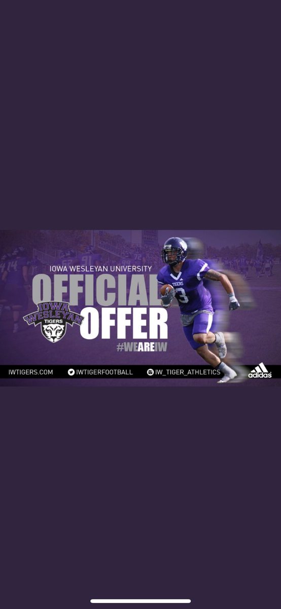 Patronjay_'s tweet photo. Beyond blessed and excited to announce that I have received an offer from Iowa Wesleyan University💜💜
#PawsUp 
@Coach_Sears @IWTigers @RecruitGeorgia @BCollierPPI @AfnfR https://t.co/TmJXfnsrxu