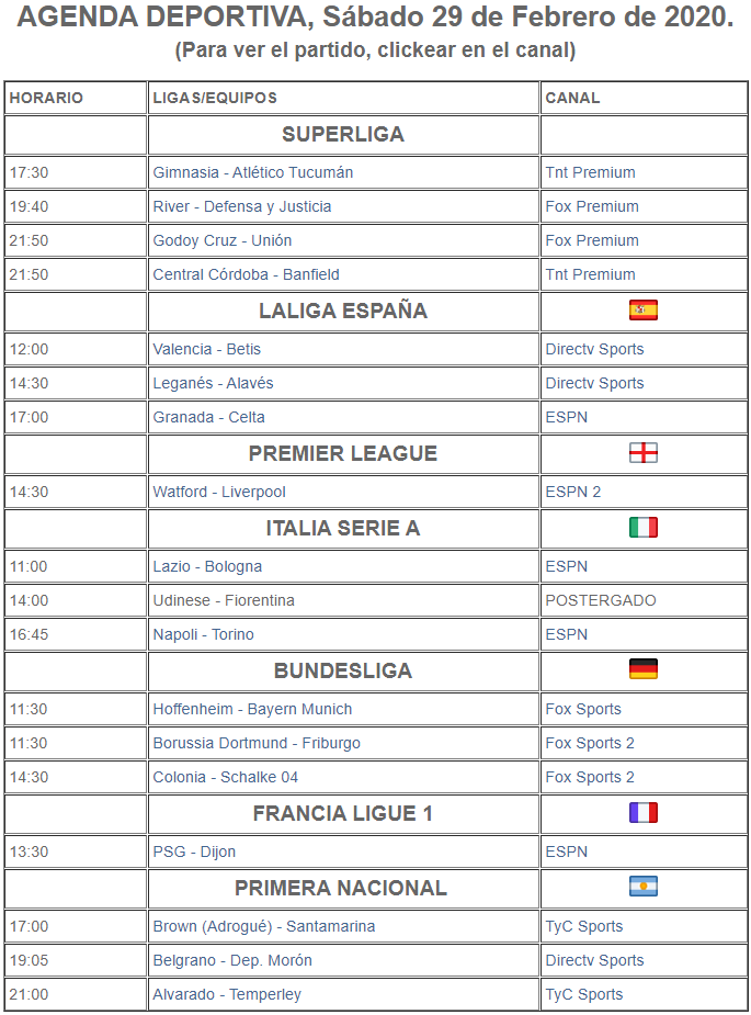futbolrapidos's tweet photo. Agenda Deportiva, Sábado 29 de Febrero! 
Link de la página en mi perfíl.
#futbolenvivo #futbol #futbolpararapidos https://t.co/9G6FbH30ZX