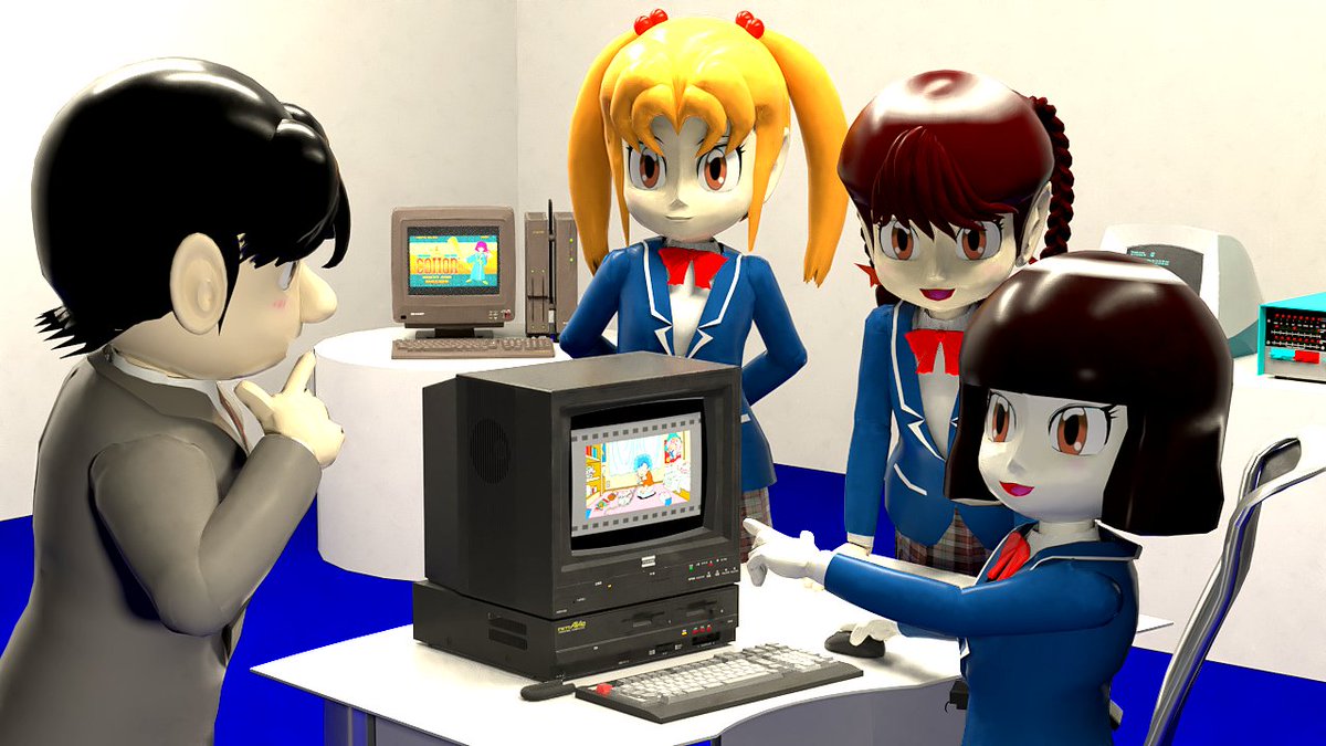 こむ S Tweet Fm77avのデモプログラムを見ている童子さんと