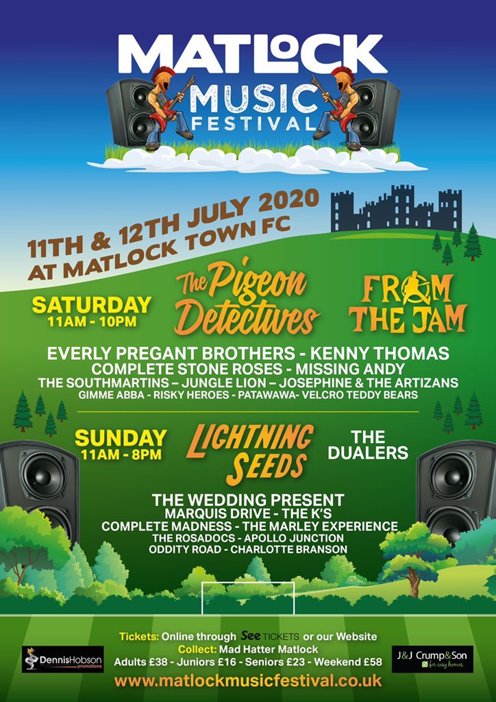 pigeonsofficial's tweet photo. Yes SUMMER - this is how we rolling! Another festival date for the diary - July 11th @MatlockMusic 🍺 ☀️ 🎵 https://t.co/xCuCf3gRHp