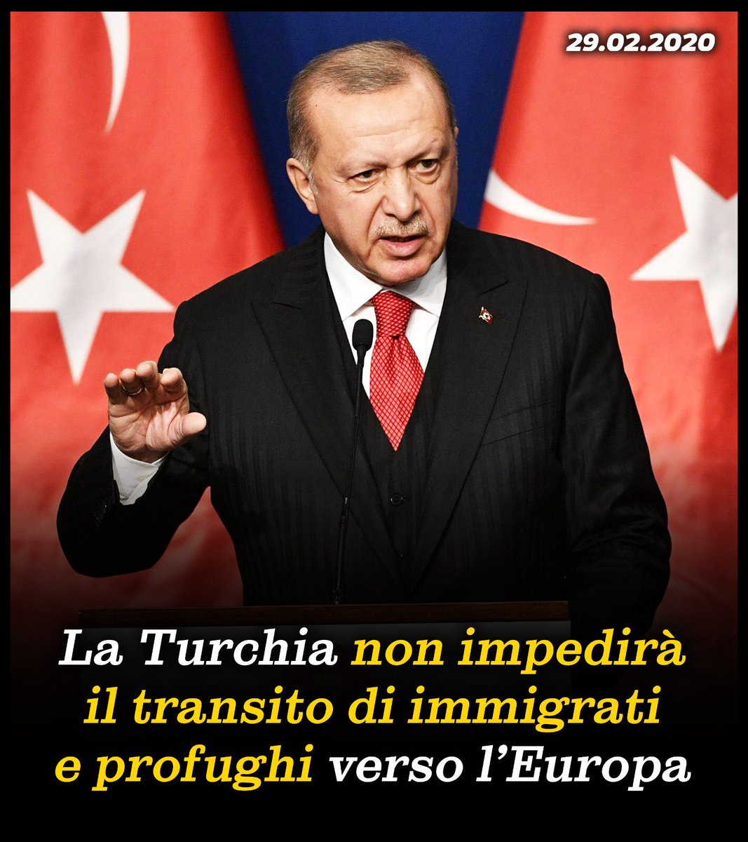 matteosalvinimi's tweet photo. Abbiamo regalato miliardi alla Turchia per controllare i confini e adesso arrivano tutti da noi. Viva l’Unione Europea... https://t.co/sX9itCvuIe