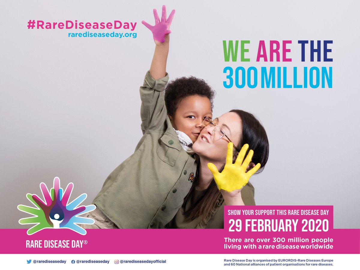 rarediseaseday's tweet photo. We are 300 million people living with a rare disease around the world! On #RareDiseaseDay let’s join together across borders &amp; diseases to raise awareness! 

https://t.co/vGTAfJnlYD https://t.co/QB8jRP0x0g