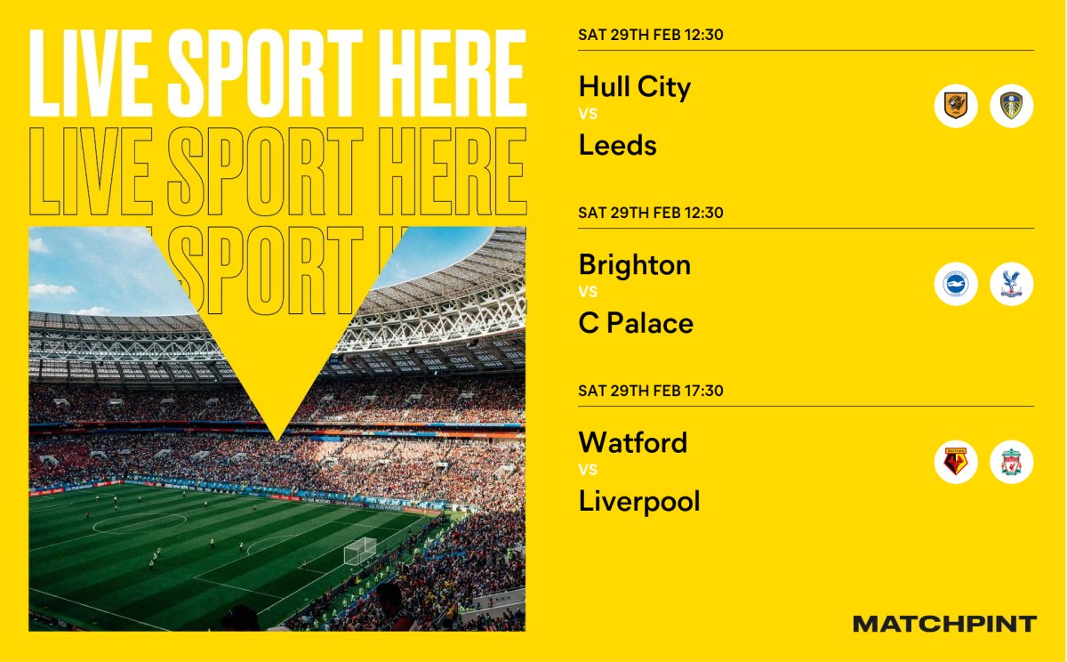 Put your leap day to good use and cram in another day of great football with us! Selected £3.50 pints and £5 double mixers ALL day!