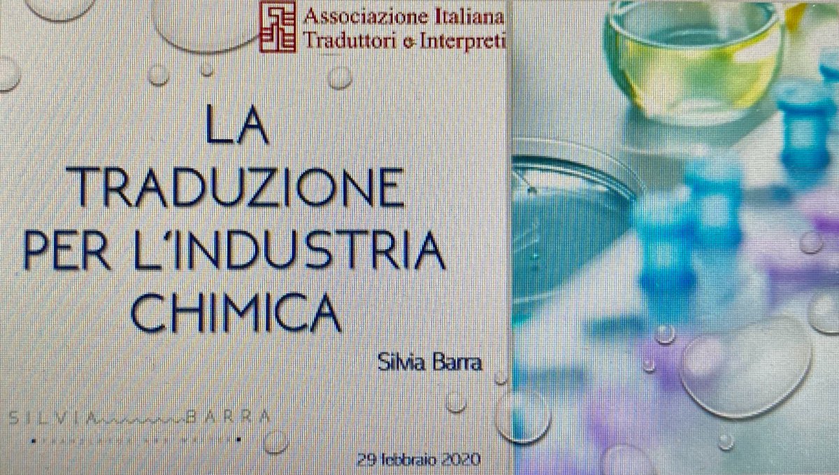 AitiTweet's tweet photo. Il #coronavirus non ferma la #formazione AITI. È attualmente in corso il seminario di Silvia Barra (@SilviaChem) “La traduzione per l’industria chimica” che la sezione #AITI_FVG ha trasformato in webinar. Grande partecipazione da parte dei soci! #sabatoconAITI #formazioneAITI https://t.co/vIX4WNnngn