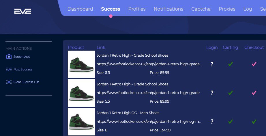 EVE AIO X 📈📈 @EVE_Robotics  @RubyProxies @SNKRnomics