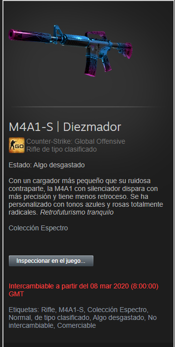 ✨M4A1-S | Decimator (FT) - 5$✨

Requisitos: 

🔥Follow me and @david2pg4 

🔥RT🔄

🔥Tag 2 Friends👬

Ends in 3 days (Tradelock ends 8 of march for Both M4s)