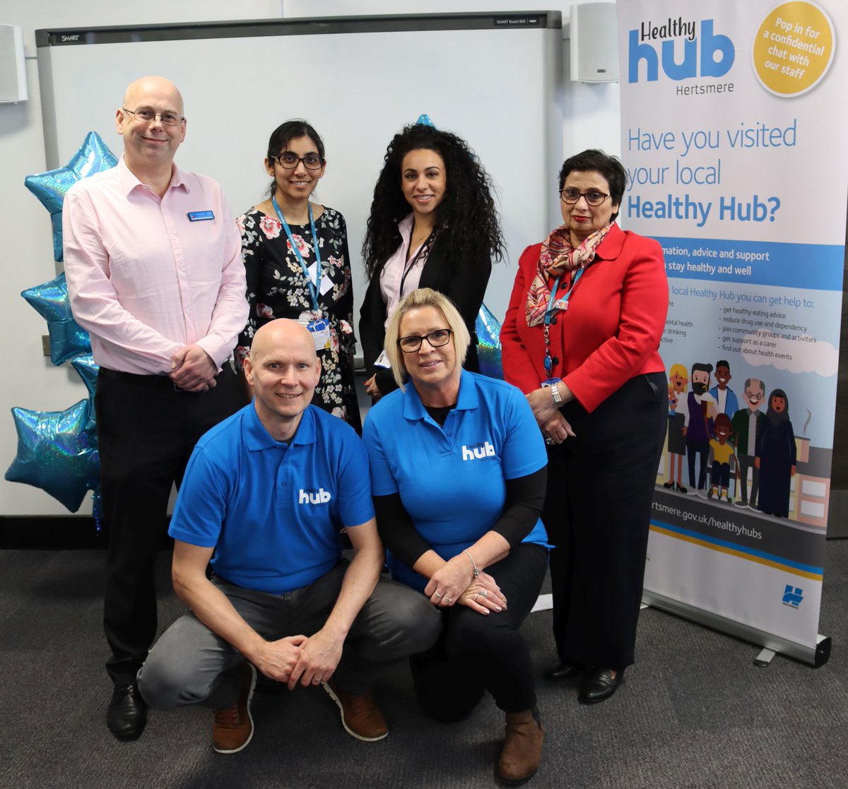 We launched our #HealthyHubs in #Borehamwood this week. The hubs can provide support and advice on a range of issues. We can offer help to cut down on drinking, get more active, lose weight or give mental health support. <a href="/hertscc/">Hertfordshire County Council</a> <a href="/InspireAllUK/">InspireAll Leisure Centres</a> <a href="/HertsMind/">Hertfordshire Mind Network</a> hertsmere.gov.uk/healthyhubs