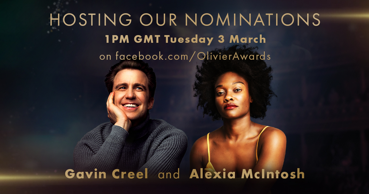 A doctor and a queen will be announcing the Olivier Awards 2020 nominations. Tune in live on facebook.com/OlivierAwards as <a href="/WaitressLondon/">Waitress The Musical</a>'s <a href="/GavinCreel/">Gavin Creel</a> and <a href="/sixthemusical/">SIX 👑</a>'s <a href="/AlexiaMcintos12/">Alexia McIntosh</a> reveal all on Tuesday 3 March at 1PM GMT.  #OlivierAwards