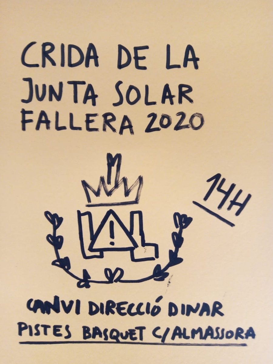 FallesPopulars's tweet photo. 📣📣ATENCIÓ📣📣 canvis a la #CRIDA20 de la #JuntaSolarFallera dinar a les pistes del carrer Almassora
#JaEstemEnFalles #saïdia #CapCoronaEnsRepresenta https://t.co/0Wqm7Ees0g