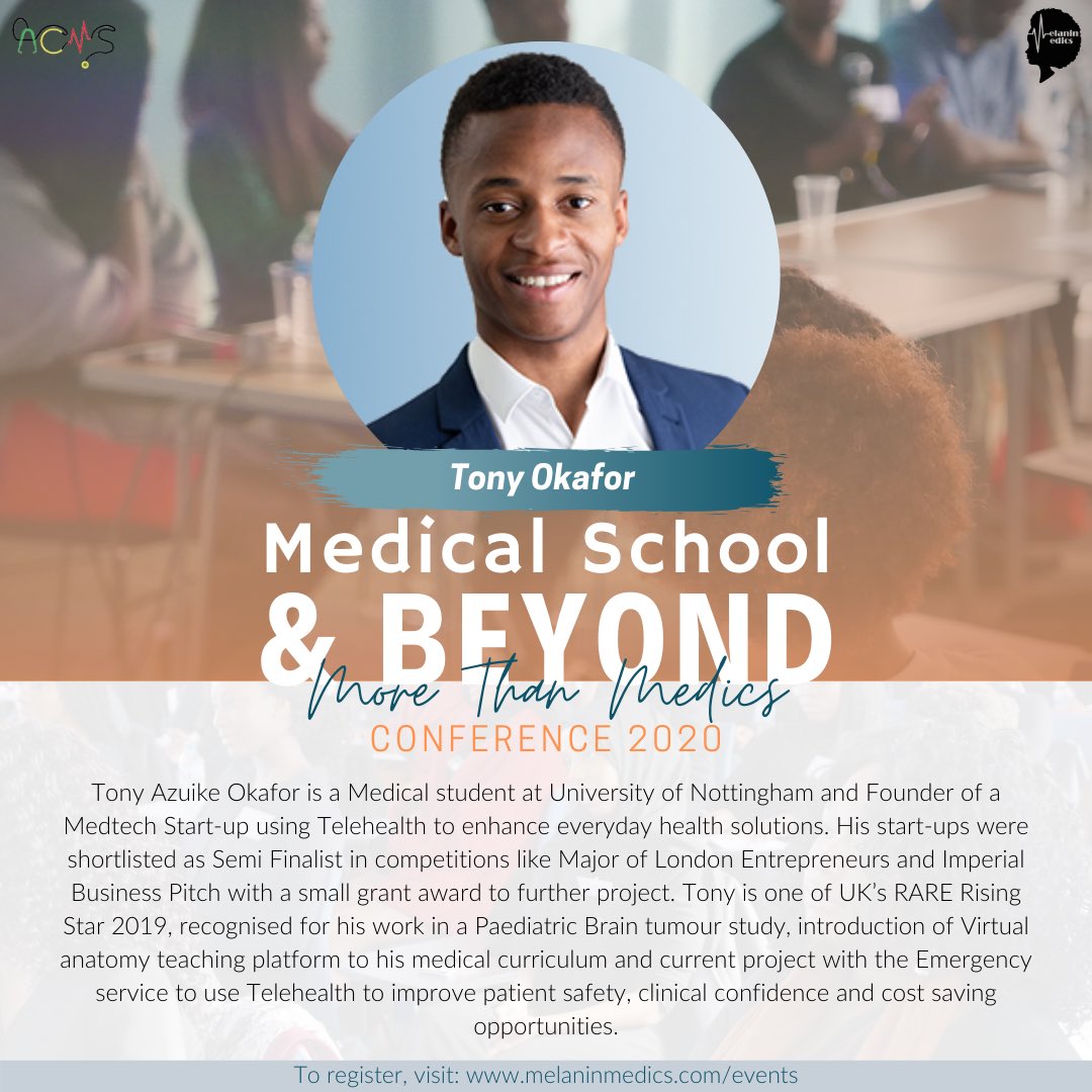 MelaninMedics's tweet photo. Our Conference Speakers #MSB2020
Expect great sessions on:
• Medicine, Media & Passion Projects
• MedTech - The Future of Medicine?
• Health Policy & Leadership
• Making the most of your time in Medical School
• Global Health & Public Health Medicine
GET YOUR TICKET https://t.co/lcmaMkteEL