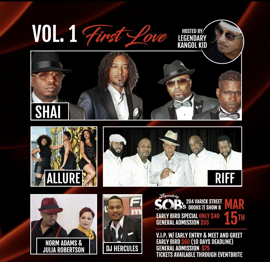Don’t miss Vol. 1: First Love, Sunday, Mar. 15 @sobsnyc! Live performances by @shairoglyphics, <a href="/allureworld/">ALLURE</a> <a href="/riffsounds/">Riff</a> <a href="/normadamsmusic/">Norm Adams</a> &amp; <a href="/MsJulRobertson/">Julia Robertson</a> ! Hosted by @yokangol. Music by <a href="/djhercules787/">Dj Hercules</a>. Tickets on sale NOW <a href="/eventbrite/">Eventbrite</a>! bit.ly/2TktieA #concerts #RandB #NYC