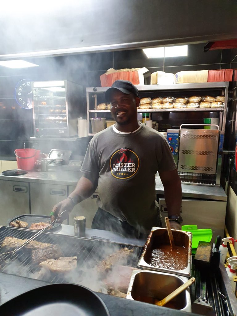 jacarandafm's tweet photo. Louis the master griller at Burning Arrow Spur in Queenswood #SpurStyleSaturdays https://t.co/rS38fhZLFs