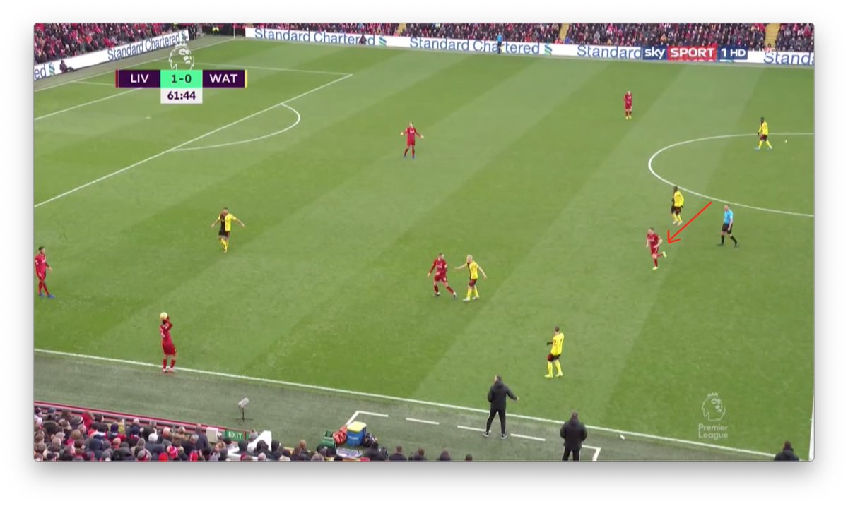 joedgallagher's tweet photo. Cheeky throw-in routine from @LFC pointed out by @JonnyWhitmore14 at #OptaProForum.
Henderson looks round (1), spots a run from Milner (2), and physically blocks Hughes from getting closer (3) until after Milner has a free pass (4).
Led to a shot on target only 13s later. https://t.co/97XFf4gwJk