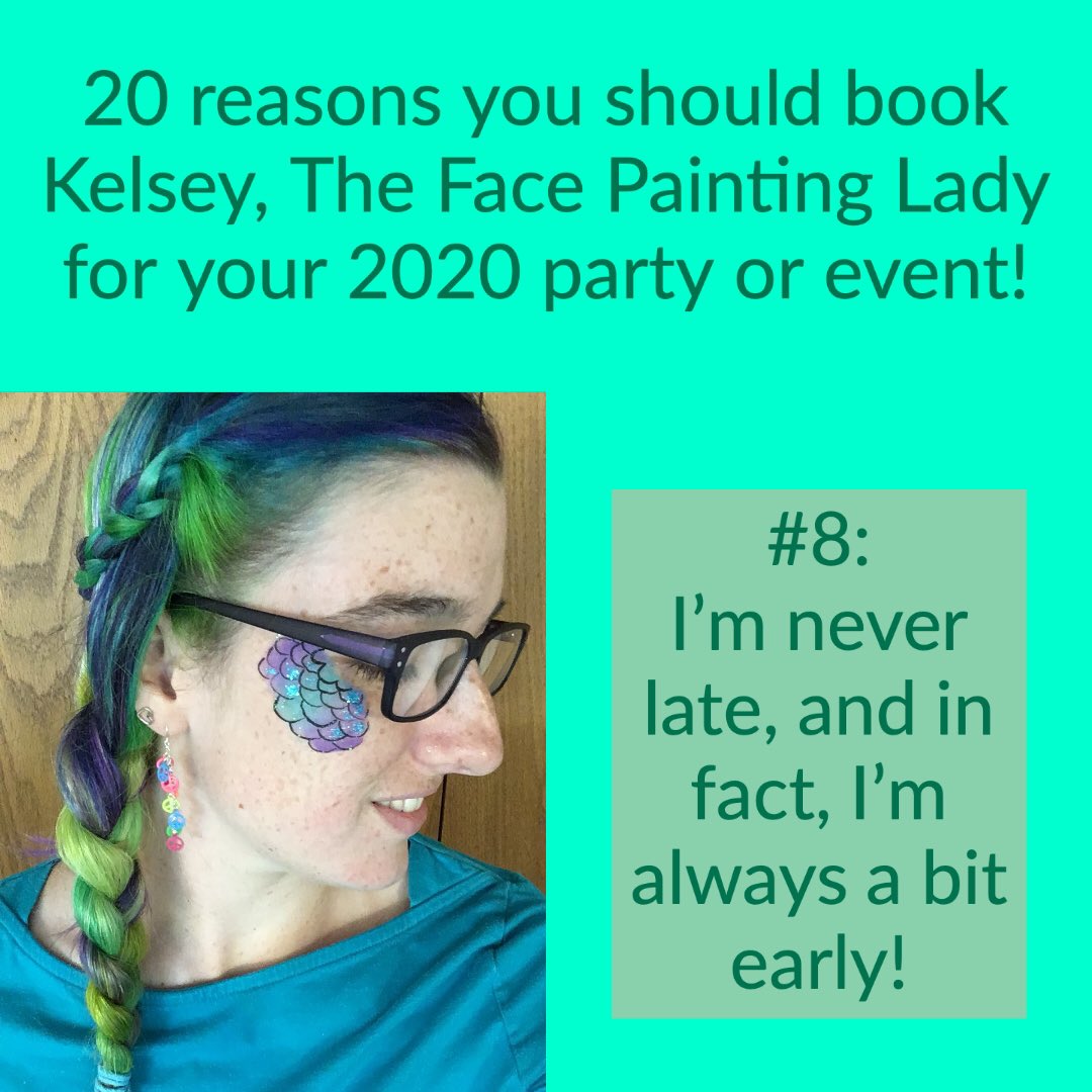 SwirlyFaces's tweet photo. I arrive 15 minutes early to set up. I'm a perfectionist about punctuality! https://t.co/orDrZUWoAw