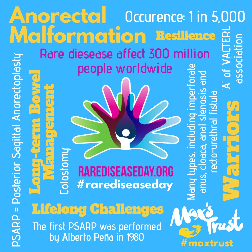 maxstrust's tweet photo. Its #RareDiseaseDay! At #MaxTrust we are proud to support and help improve the lives of anyone affected by anorectal malformation. So PLEASE SHARE this far and wide, so that we can continue to improve the lives of and support all those affected by #AnorectalMalformation. https://t.co/ci0ugyo7oq