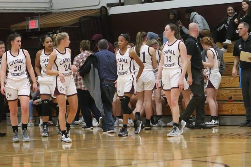 CWLadyIndians's tweet photo. 🚨GAME DAY🚨
DISTRICT FINALS! 🏀🏅🏀🏅🏀
@ Convention Center 7pm
Canal Winchester vs Newark
Wear Maroon!!!!!
#LadyIndians 
#WinTheDay https://t.co/eBhuJoxMm0