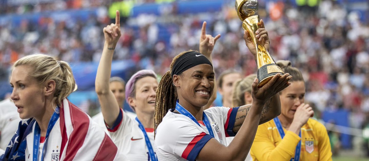 SheBelievesCup's tweet photo. McDonald continuing proud legacy of black USWNT players https://t.co/p65WxLQWhm