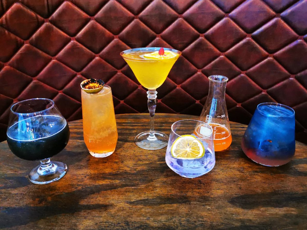 Join us for our last day of trading cocktails, featuring our greatest hits at R60 each!

From Left to Right: The Black Pearl, Lightbringer, January Jones, Electric Kool Aid Acid Test and Harley Quinn.