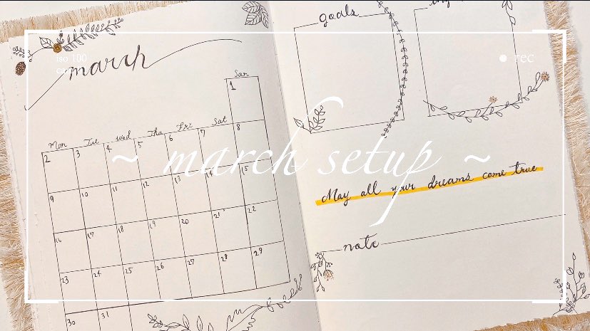 as_maico's tweet photo. ~ march setup 2020 ~
　　bulletjournal ✏︎ 

３月のセットアップ完成っ♡

YouTubeも先ほどアップしましたぁ❁
可愛くできたଈଈଈ✏︎

https://t.co/eqz9rgMSd1

#bulletjournal 
#bulletjournalmarch
#バレットジャーナル
#バレットジャーナル初心者 
#bujo
#手帳
#手帳ゆる友 
#手帳の中身 https://t.co/wTCohV32zk