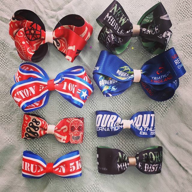 Was pleased to be able to turn these medal ribbons into hair bows for Kelly at @challenging_events 👌🥰 #teacupsandtutus #challengingevents #hairbows #upcycle #medalribbon ift.tt/2PC1bq1