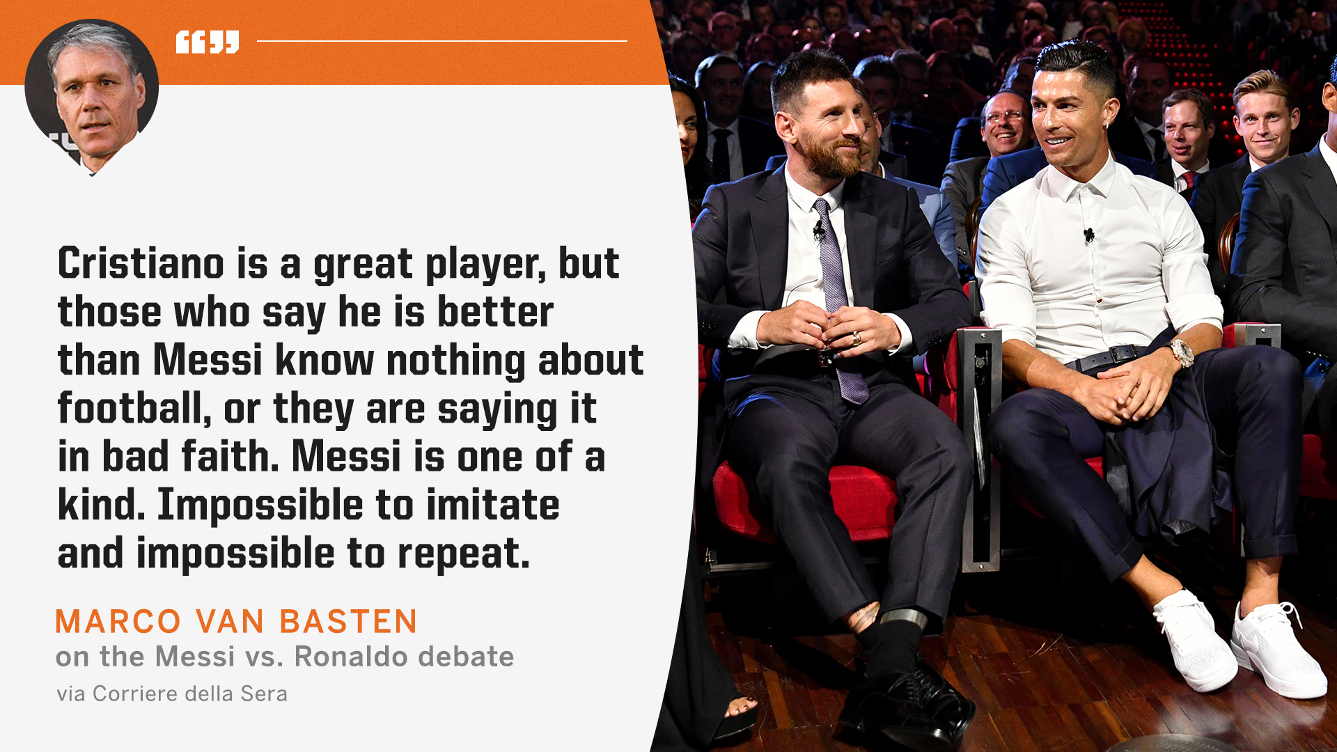 ESPN FC on Twitter: "Marco van Basten in Messi vs. Ronaldo debate 👀 https://t.co/BybZpazC05" Twitter