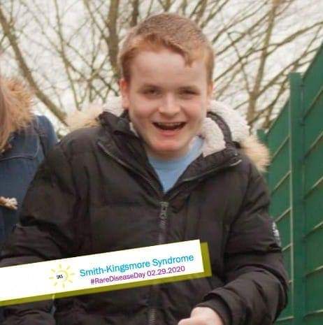 On dis fine #Caturday we want to tel yew about #rarediseaseday2020.  Dis is Archie, mum and dad's godson, he is 13 and has #smithkingsmoresyndrome.  He is one of less than 30 people in da world wiv it.  So dat makes Archie special.  He loves trampolines and wotsits.
Felix