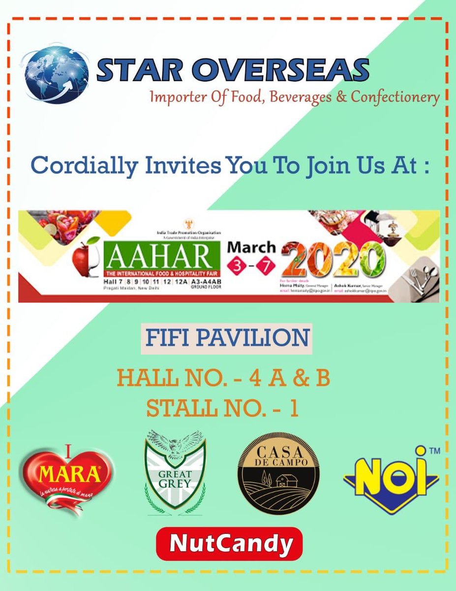 FIFI_INDIA's tweet photo. #FIFITrade welcomes you to visit the most vibrant and eventful pavilion at #Aahar2020. Find us at Hall 4A/B with over 65 booths, 7250 brands & three country pavilions. To find your partners for international f&b products register NOW!!!
@USDAIndia @CanadainIndia
@UKIBC https://t.co/zkpDYl8PTq