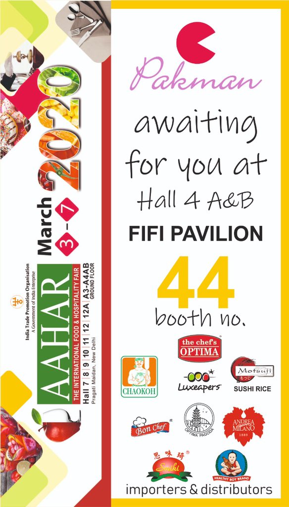 FIFI_INDIA's tweet photo. #FIFITrade welcomes you to visit the most vibrant and eventful pavilion at #Aahar2020. Find us at Hall 4A/B with over 65 booths, 7250 brands & three country pavilions. To find your partners for international f&b products register NOW!!!
@USDAIndia @CanadainIndia
@UKIBC https://t.co/NfvH2kt0NV
