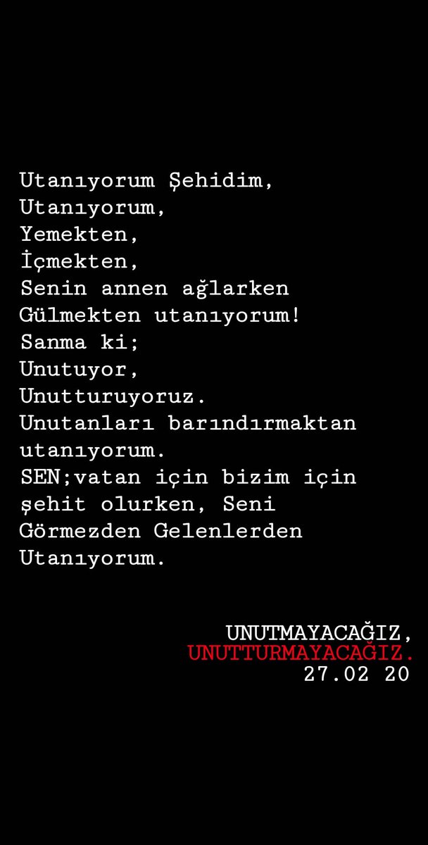 Bizler için canını düşünmeden veren "ŞEHİTLERİMİZ"dualarımız sizlere ile.
Mekanınız cennet olsun❤️🖤