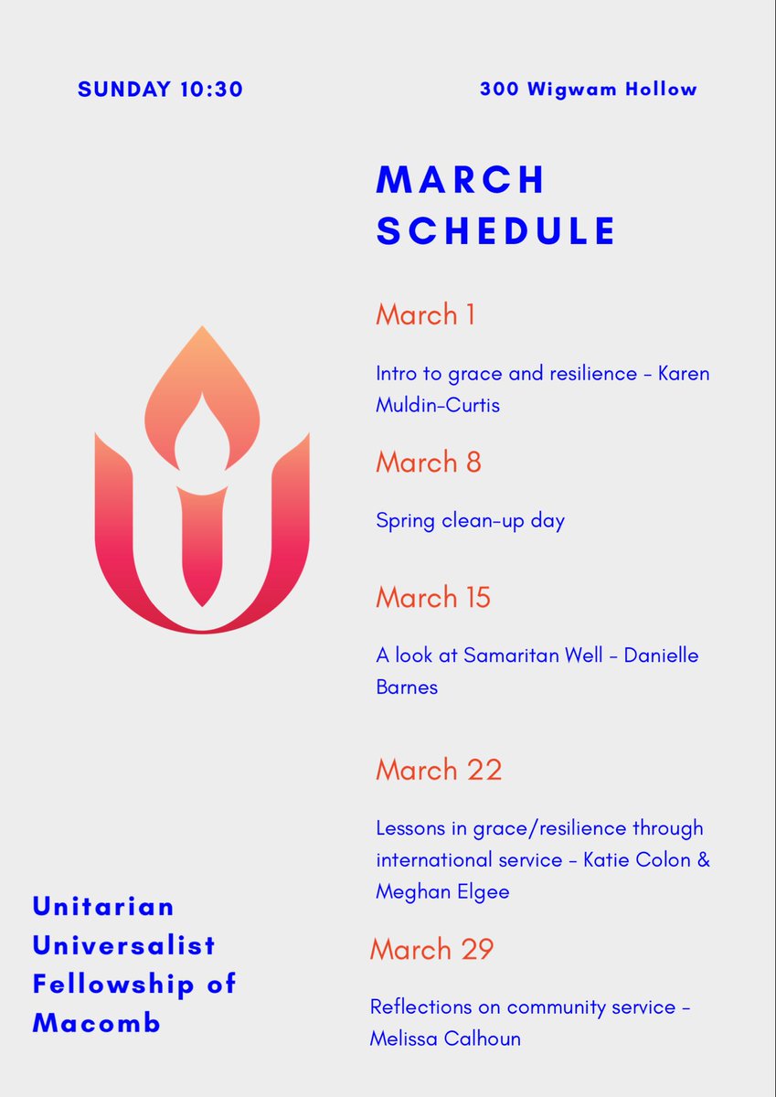 UUMacomb's tweet photo. Please join us for a great month of programming! https://t.co/i6vDMWLqgm